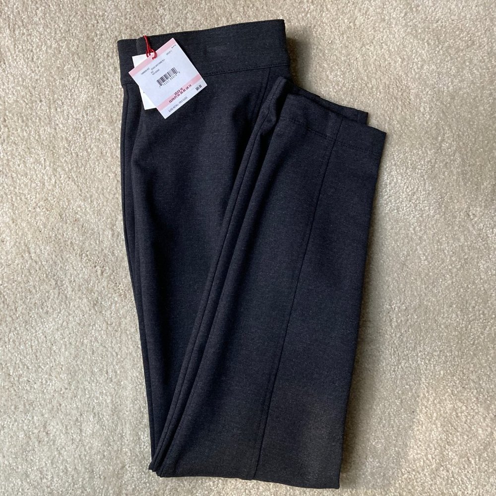 NWT Anne Klein Charcoal Gray Pull-On Pants, 10